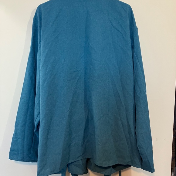 💲⬇️ TravelSmith Women’s Blue Waterfall Cardigan Jacket with Tie Belt - Picture 3 of 6